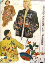 1399 McCalls 1946 MEXICAN EMBROIDERED OPEN JACKET PATTERN LG 14-16 Uncut
